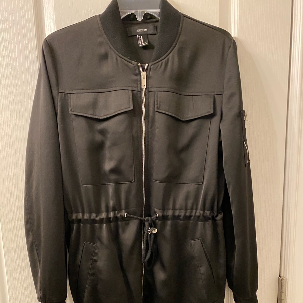 Women’s black satin jacket